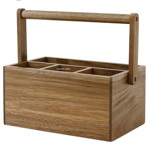 Boîte à bonbons en bois d'acacia fabriquée à la main forme rectangulaire 10-20L capacité 4 couches Design classique multi-usages cuisine salle à manger stockage - Product Image 1