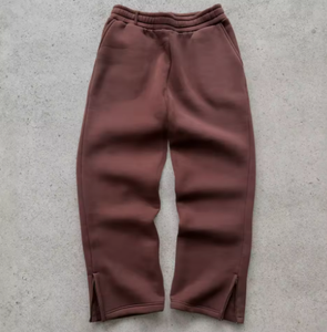 กางเกงวอร์มทรงหลวมผ้าฝ้ายเฟรนช์เทอร์รี่เนื้อหนาสำหรับผู้ชายไซส์ใหญ่ สีเทา ทรงขาตรง แห้งเร็ว กันลม - Product Image 2