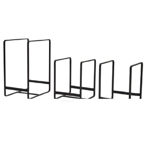 Support d'assiette de table enduit de poudre noire Ensemble de 3 ustensiles de cuisine Support d'assiette de rangement pour fournitures d'hôtel Élégant Durable - Product Image 1