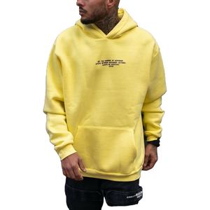 2025 100% algodón calidad alta calidad amarillo Puff estampado Sudadera con capucha pulóver ropa de calle de gran tamaño de talla grande sudaderas con capucha de lana para Unisex - Product Image 1