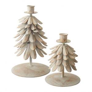 Portavelas de decoración navideña Acabado de lavado blanco Festival de Navidad decorativo Portavelas usado - Product Image 5