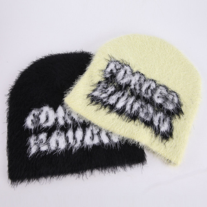 หมวกบีนนี่ผ้าขนแกะแบบนุ่มใส่สบายหมวกฤดูหนาวทรงบีนนี่แฟชั่นแบบปรับแต่งโลโก้ได้ตามต้องการ - Product Image 5