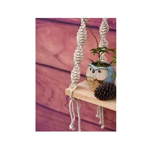 Chất lượng tốt macrame tường treo kệ trang trí mặt hàng dệt kệ nhà và trang trí đám cưới