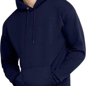 Sudaderas con capucha informales de invierno para hombre, ropa de moda de Color sólido, ajuste Regular 100%, forro polar de algodón, respetuoso con el medio ambiente, transpirable, de secado rápido - Product Image 1