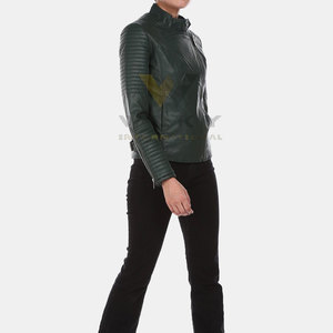 Chaqueta de Cuero para Mujer de Nuevo Diseño, Chaqueta de Cuero para Mujer de Color Sólido, Chaqueta de Cuero para Mujer con MOQ Bajo - Product Image 4