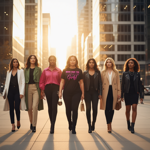 Camiseta Who Run The World para niñas, camiseta negra con texto en rosa, camiseta llamativa a la moda para mujer - Product Image 2