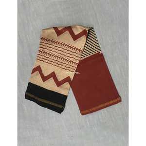 ผ้าคลุมไหล่/ผ้าพันคอผ้าฝ้ายชานเดรีพิมพ์ลายบล็อกสำหรับเด็กผู้หญิง น้ำหนักเบา ลายใบไม้วาดมือ สไตล์ชาติพันธุ์ สำหรับงานปาร์ตี้และสวมใส่ในฤดูร้อน - Product Image 2