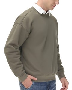 À la mode élégant basiques sweat pull à manches longues sport athlétique bases polaire pour homme 100% coton sweat homme blanc - Product Image 1