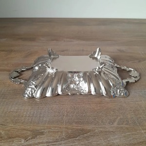 Luxury Rectangle Silver Finished Serving <b>Bowl</b> with Stand for Fruits <b>Snacks</b> and Decorative Display Handcrafted From India - Product Image 3