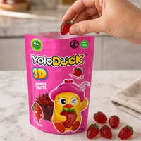 Bonbons de gelée de fraise 3D YoloDuck à la texture fondante et au cœur juteux, emballés individuellement