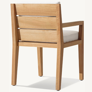 Chaise individuelle en teck au style moderne, équipée d'un mousse souple et durable pour une utilisation en extérieur - Product Image 4