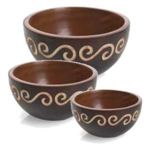 ชุดชามไม้สไตล์วินเทจอเนกประสงค์ 3 ใบ สำหรับตกแต่งโต๊ะอาหาร จานเสิร์ฟสีน้ำตาล งานฝีมือ ภาชนะครัว ราคาถูกที่สุด - Product Image 1