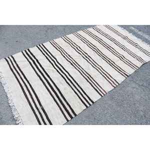 Alfombra Turca de 4.2x8 pies, Alfombra Vintage, Alfombra de Lana con Diseño de Camuflaje Blanco - Product Image 2