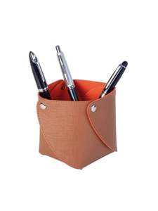 Multiple Compartment Pen Holder <b>Box</b> with Leather Storage Container for Desktop Storage Organiser Rack Affordable Price - Product Image 2