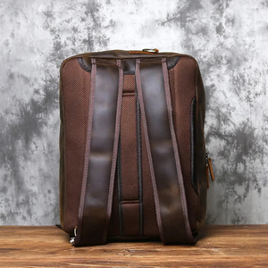 Cowhide Leather Laptop Messenger Durable Protective Portable Classic Shoulder Bag Large Capacity Office Use - Product Image 5