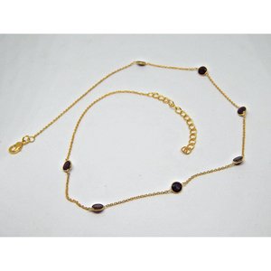 Grenat Minimaliste Délicat Collier ras du cou plaqué or Colliers fins Cadeau pour femme - Product Image 4