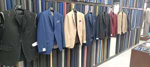 Hommes # Costume d'affaires sur mesure taille plus 201, blazer à manches longues, col cranté, simple boutonnage, anti-froissement, respirant, 100% laine - Product Image 3