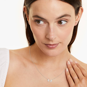 Collar de cadena fina brillante con diamantes de moissanita de corte redondo de estilo tenis sólida en plata 925 para mujeres que aman la joyería - Product Image 1