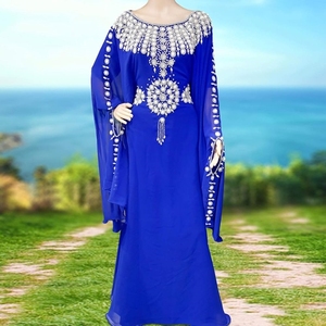 Phi Bán Chạy nhất mới in màu oversized váy dài kết hợp với cùng một headscarf in - Product Image 1