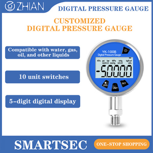 Đồng hồ đo áp suất thủy lực hiển thị LCD Đồng hồ đo áp suất kỹ thuật số quay số 60mm M20 * 1.5 0.5% 100mm Đồng hồ đo áp suất quay số 0.1 ~ 100mpa - Product Image 2