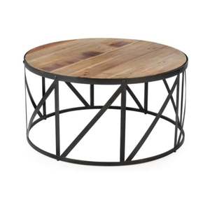 High Quality Brown NaturaI Wood Top <b>Industrial</b> <b>Coffee</b> <b>Table</b> Iron Frame <b>Industrial</b> Furnitures Modern <b>Industrial</b> Centre <b>Tables</b> - Product Image 3