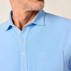 Stock prêt Polo uni pour homme T-shirt polo à manches courtes doux 100% coton biologique Prix de gros Vêtements avec impression personnalisée - Product Image 2