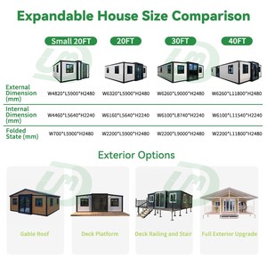 Maison <span class=keywords><strong>de</strong></span> Luxe Portable 10Ft 20Ft 40Ft, 2 Chambres, Maisonnette Extensible 20x20, Autonome et Hors Réseau - Product Image 5