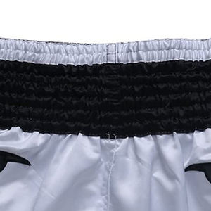 Pantalones cortos de boxeo Muay Thai modernos de poliéster de la mejor calidad, función elástica negra para hombres, mujeres, tallas para jóvenes y adultos - Product Image 4