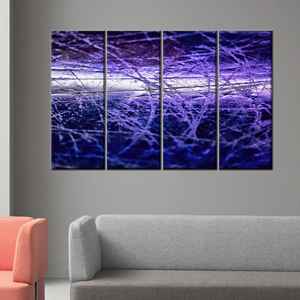 Impresión en lienzo abstracta de color púrpura para colgar en la pared, arte moderno para decoración de pared, 4P: estirado sobre lienzo - Product Image 1