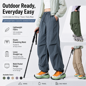 <span class=keywords><strong>Pantaloni</strong></span> Cargo da Uomo Leggeri Stile <span class=keywords><strong>Paracadutista</strong></span>, Tinta Unita, Eco-Friendly, Asciugatura Rapida, Impermeabili, Antivento, Traspiranti, in Nylon, Vestibilità Ampia per Esterni - Product Image 4