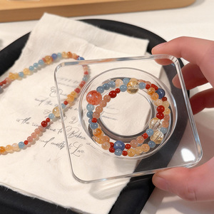 Bracelet en perles de quartz fumé naturel et labradorite 12 mm, infusé de Reiki, style artistique Dunhuang, cadeau de guérison et de pleine conscience pour la joaillerie - Product Image 2