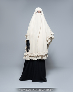 Khimar Hijab islamique fait à la main à volants robe pour femmes tissu respirant confortable tenue modeste en gros du Pakistan - Product Image 6