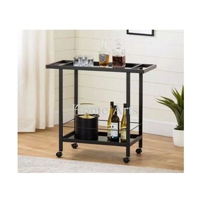 Chariot de service de forme personnalisée de dernière génération, chariot de service alimentaire à 2 niveaux en acier et en verre à un prix attractif - Product Image 4