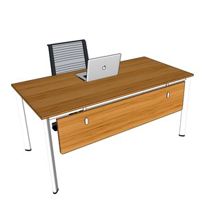 Stylish <b>Simple</b> Metal Gaming <b>Desk</b> with Portable Oval Bamboo Top & Storage Drawers (160x80cm) - Product Image 4