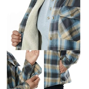 Camisa de franela a cuadros para hombre de invierno de calidad superior al por mayor camisa a cuadros de manga larga con cuello vuelto diseño personalizado y logotipo - Product Image 3