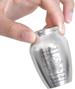 Mini urnas personalizadas, recuerdo conmemorativo decorativo de acero inoxidable con urnas conmemorativas de elefante bebé para bebé, urna personalizada - Product Image 4