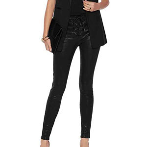 Pantalon en cuir pour femme, fermeture éclair, couleur bordeaux, longueur totale, décontracté, tendance, pantalon long de qualité supérieure pour femme ronpex - Product Image 5