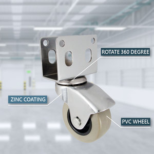 Roulettes de support en forme de U d'intérieur avec roues en PVC de 2 pouces - Product Image 3