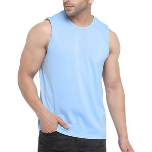 Camiseta sin mangas de entrenamiento de gimnasio de algodón de alta calidad con logotipo personalizado OEM para hombre, camiseta transpirable con músculos, diseño de punto informal - Product Image 1