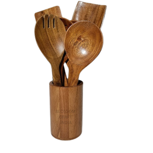 Espátula de Madera de Acacia Hecha a Mano, Vajilla Natural y Sostenible, Cuchara de Cocina, Empaque Personalizado, Hecho en India - Product Image 3