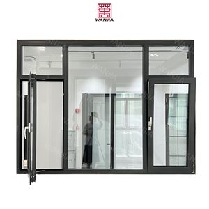Ventana de vidrio de aluminio de doble capa, aislamiento térmico, ventanas abatibles, proveedor al por mayor - Product Image 1