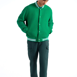 แจ็กเก็ตหนังสำหรับผู้ชายเสื้อเบสบอลขนแกะสไตล์เท่สำหรับฤดูหนาว - Product Image 6