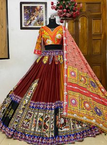 时尚新娘Lehenga Choli派对穿婚纱低价Lehenga Choli从印度批发价 - Product Image 4