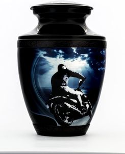Urna Funeraria para Motocicleta, Color Negro, para Cenizas Humanas de Hombre Adulto, Metal Pulido, Tamaño Personalizado, Diseño Personalizable, Garantía de 3 Años - Product Image 4