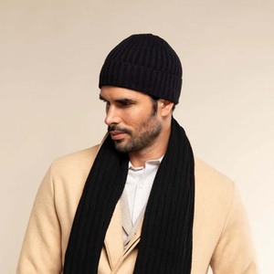 Estilo República Hombres 100% Cachemira pura Borde acanalado Beanie Sombreros - Product Image 3