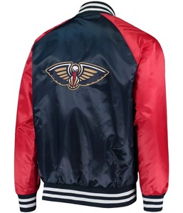 Chaqueta universitaria de satén brillante Unisex estilo bombardero retro logotipo personalizado y pedidos a granel - Product Image 4