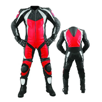 Combinaison et pantalon en cuir imperméable pour hommes avec gants et chaussures d'équitation Combinaison de moto 2 pièces