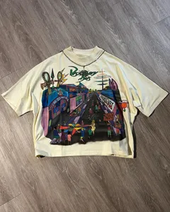 Vente en gros Premium Femmes Slim O-Neck T-Shirt personnalisable 3D imprimé 300GSM haute qualité coton Boxy Fit surdimensionné pour l'été - Product Image 6