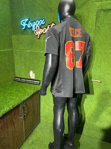 เสื้อเจอร์ซีย์ฟุตบอลแบบอเมริกันเสื้อฟุตบอลพิมพ์ลายเจาะรูตาข่ายแบบซับลิเมชันด้านข้าง - Product Image 5