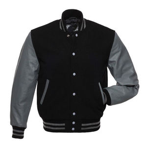 Chaquetas Varsity de Béisbol Personalizadas para Hombre, Mangas de Cuero Genuino, Múltiples Parches Bordados, Chaqueta Varsity - Product Image 4